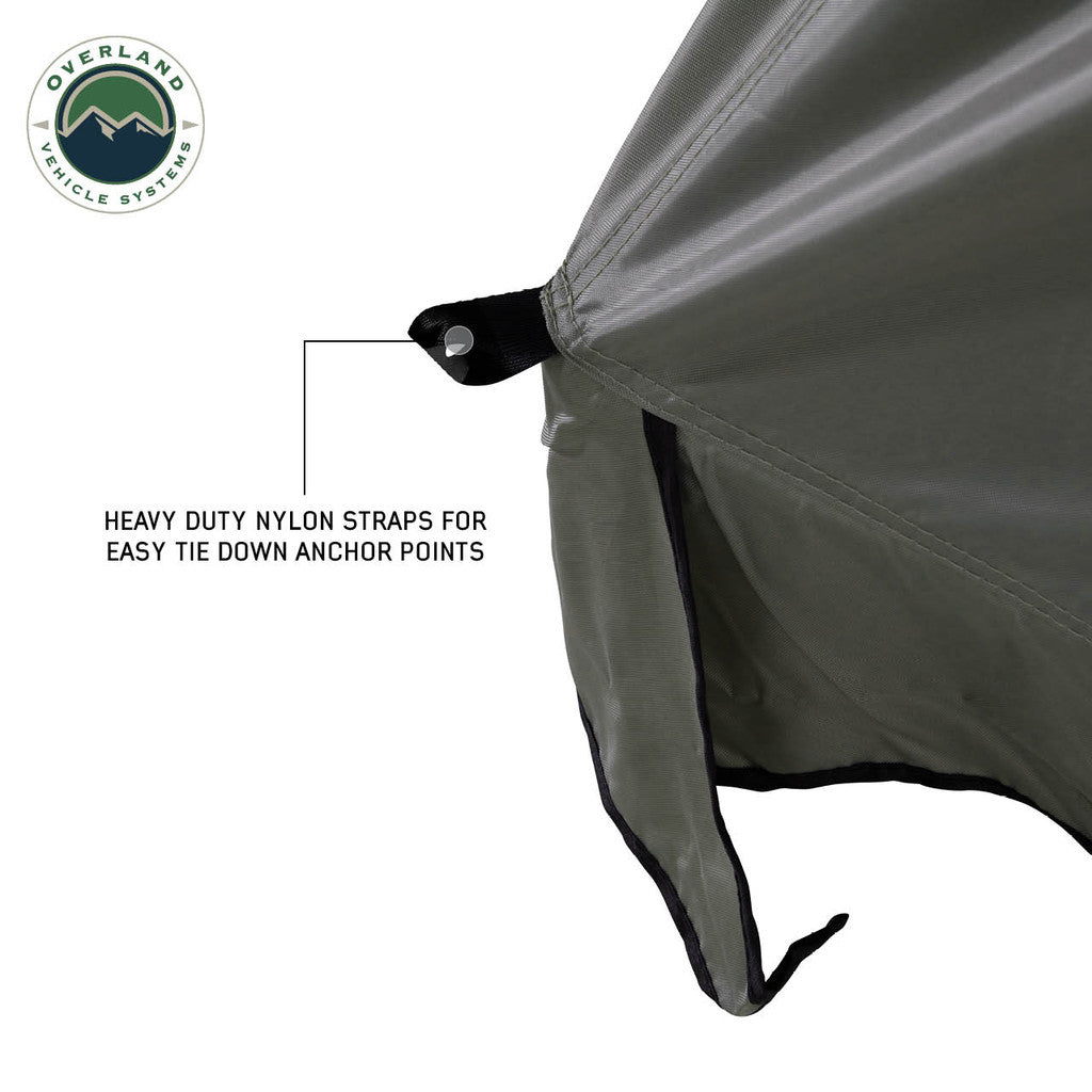 OVERLAND VEHICLE SYSTEMS | LD TMBK Roof Top Tent Annex Green Base With Black Floor & Travel Cover (18019833)
