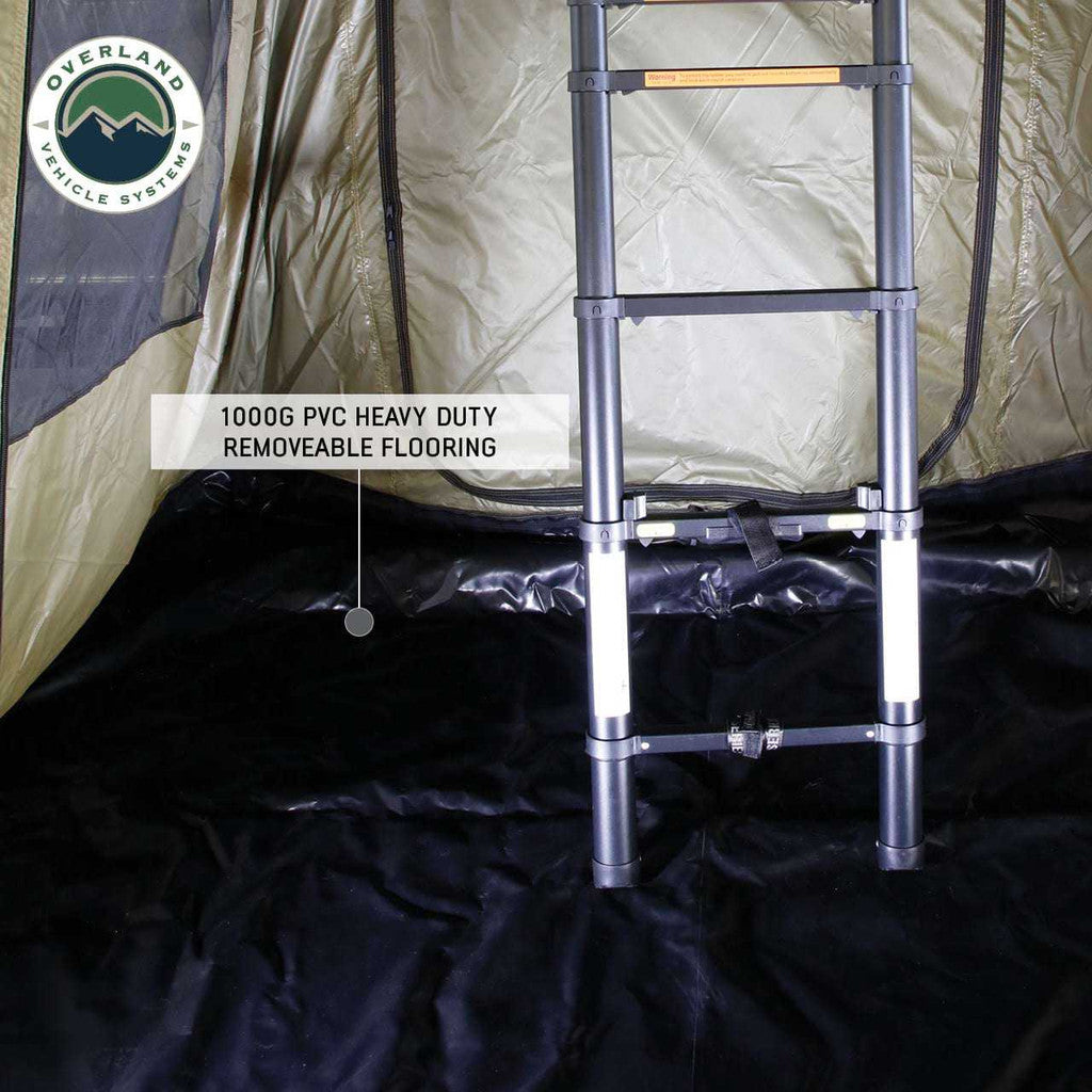 OVERLAND VEHICLE SYSTEMS | Nomadic 4 Roof Top Tent Annex Green Base With Black Floor & Travel Cover (18549936)