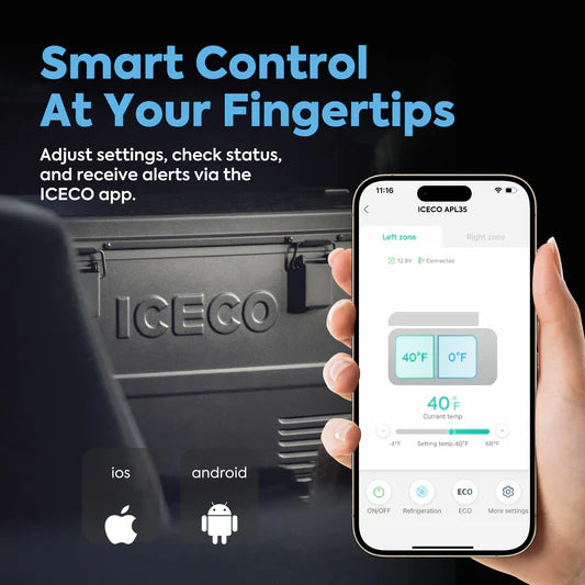 ICECO | 37QT APL35-Black Aluminum Freezer With Magnetic Power Bank