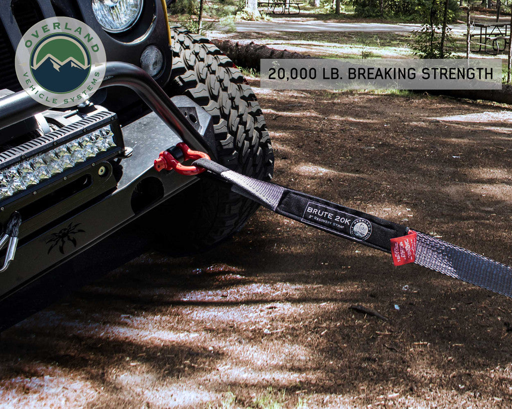 OVERLAND VEHICLE SYSTEMS | Tow Strap 20,000 lb. 2" x 30' Gray With Black Ends & Storage Bag (19059916)