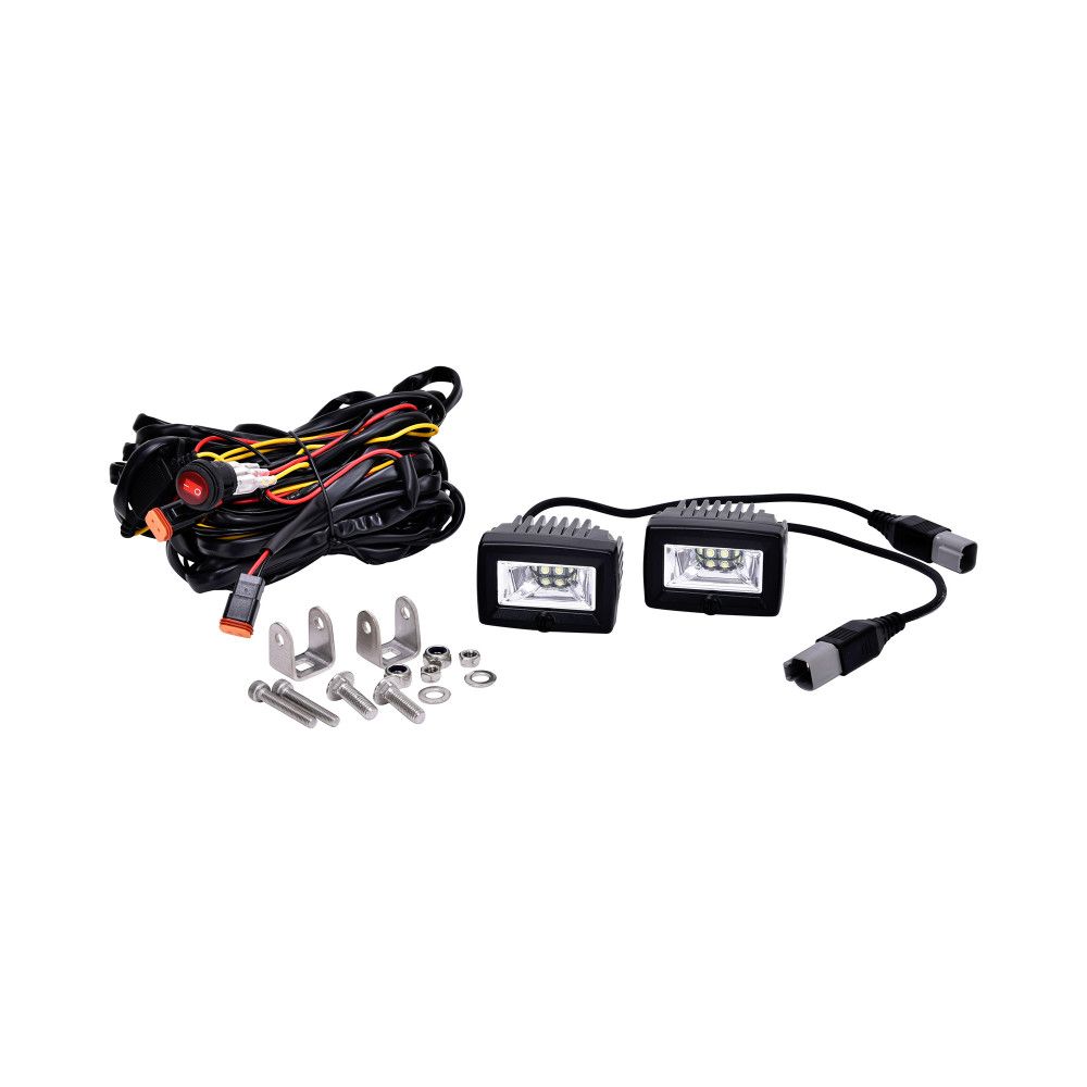 KC HILITES | 2" C-Series C2 LED 2-Light System 20W Flood Beam (0328)