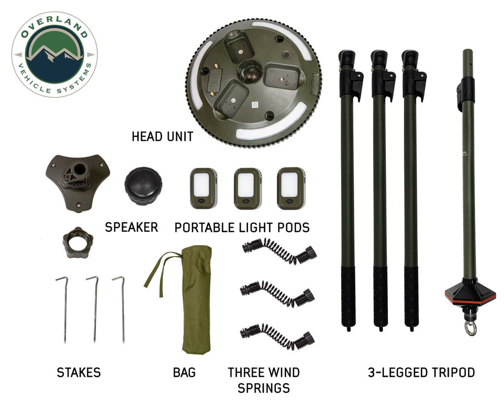 OVERLAND VEHICLE SYSTEMS | Wild Land Camping Gear UFO Solar Light Pods & Speaker Universal (15049901)