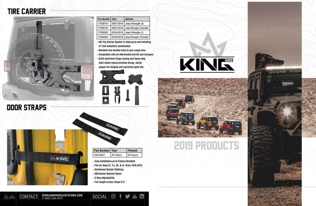 KING 4WD | Jeep Wrangler TJ 1997-2006 Premium Upper Door Skins Black Diamond Passenger & Driver Side (14019935T)