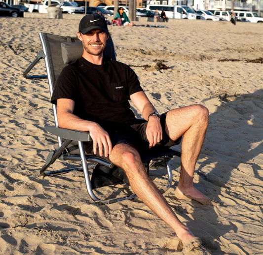 ICECO | Bora 5-Position Reclining Folding Beach Chair with Headrest for Adults