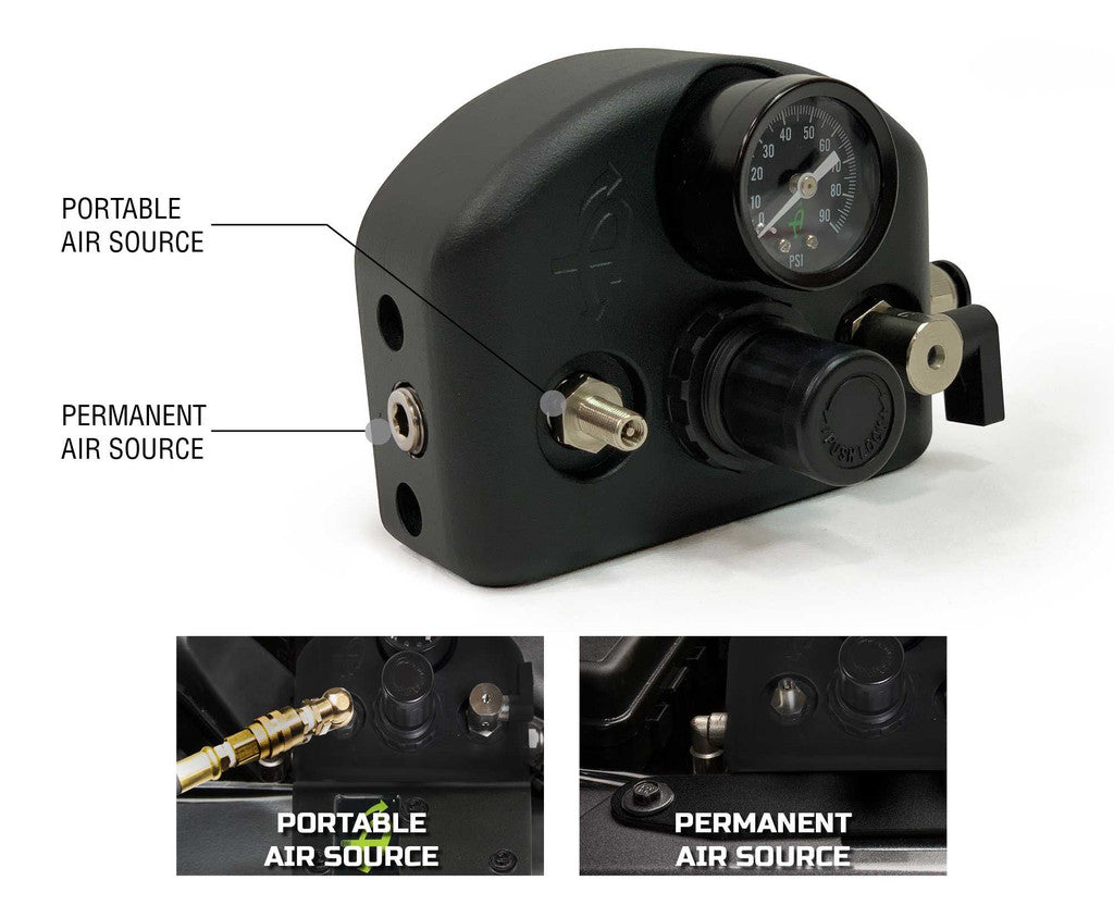 UP DOWN AIR | Jeep Wrangler JK & JKU GEN 2 4 Tire Inflation System Engine Bay Mount Driver Side Front (210-0717)