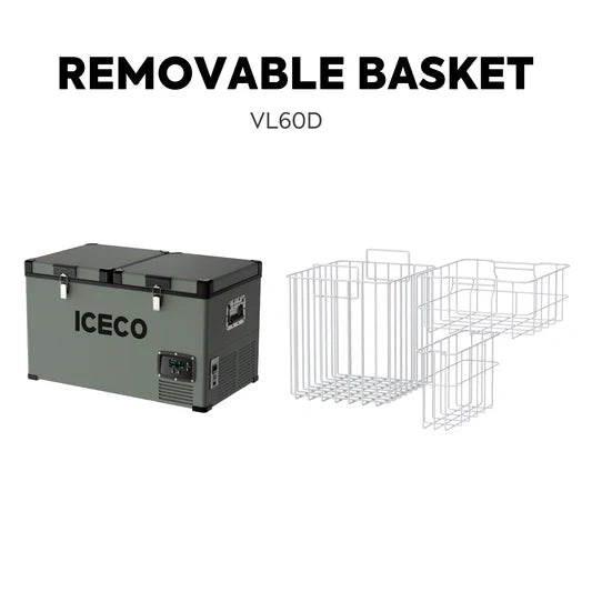 ICECO | 63.4QT VL60 Dual Zone Metal Fridge Freezer with Cover