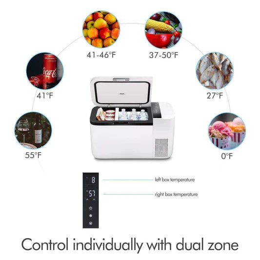 ICECO | 21QT GO20 Dual Zone 12V Portable Freezer (White)
