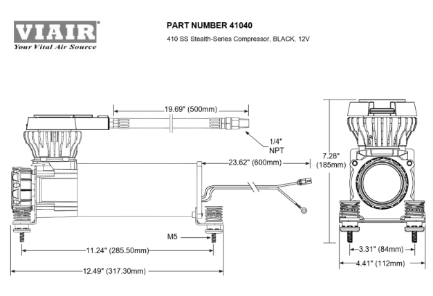 VIAIR | 410 SS Stealth-Series Compressor (41040)