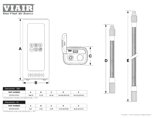 VIAIR | Every Vehicle Carry™ EVC25 Rechargeable Portable Compressor (EVC25)