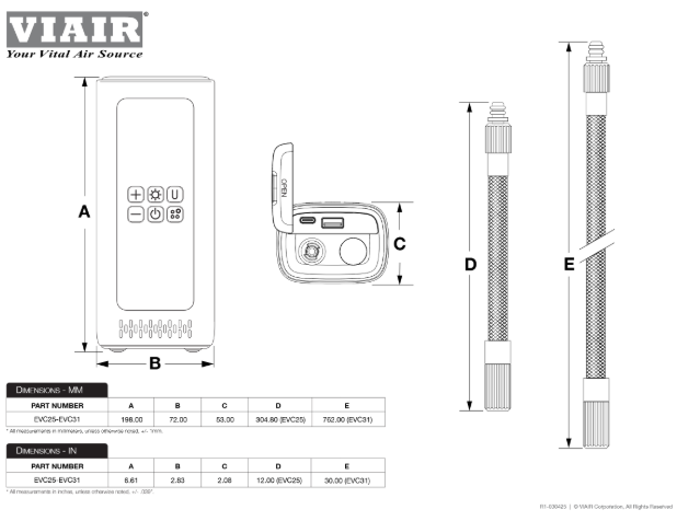 VIAIR | Every Vehicle Carry™ EVC31 PRO Rechargeable Portable Compressor (EVC31)