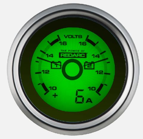 REDARC | Dual Voltage 52mm Gauge with optional current display (G52-VVA)
