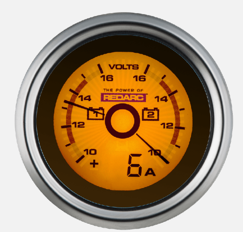 REDARC | Dual Voltage 52mm Gauge with optional current display (G52-VVA)