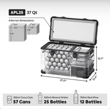 ICECO | 37QT APL35 Ultralight Aluminum Freezer With Ice Tray