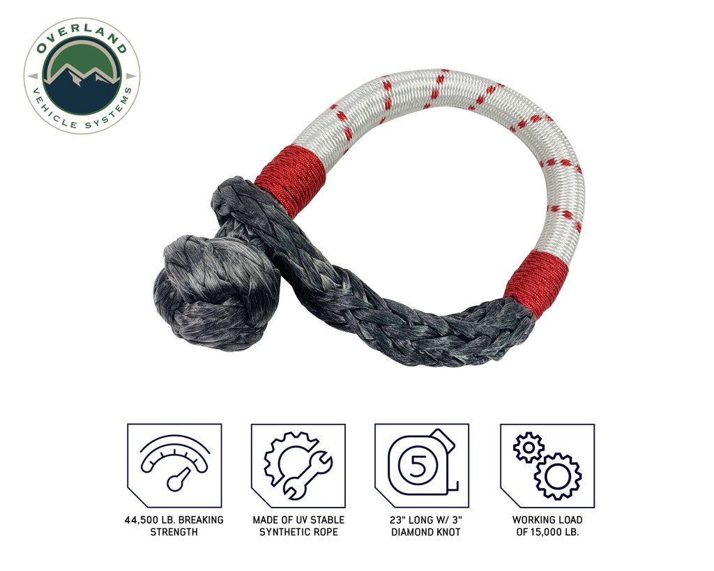 OVERLAND VEHICLE SYSTEMS | Combo Pack Soft Shackle 7/16" 41,000 lb. and Recovery Ring 4.0" 41,000 lb. (19-4716)