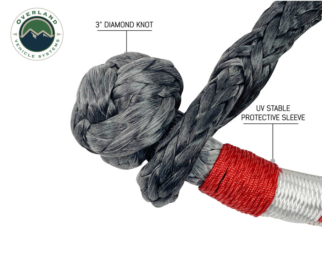OVERLAND VEHICLE SYSTEMS | Combo Pack Soft Shackle 7/16" 41,000 lb. and Recovery Ring 4.0" 41,000 lb. (19-4716)
