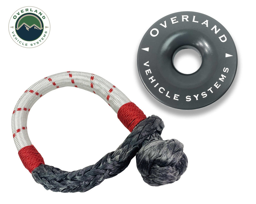 OVERLAND VEHICLE SYSTEMS | Combo Pack Soft Shackle 7/16" 41,000 lb. and Recovery Ring 4.0" 41,000 lb. (19-4716)