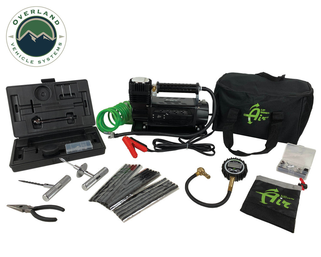 UP DOWN AIR | EGOI System 5.6 CFM, Digital Tire Deflator and 53 Piece Tire Repair Kit - Combo Kit (55-1003)