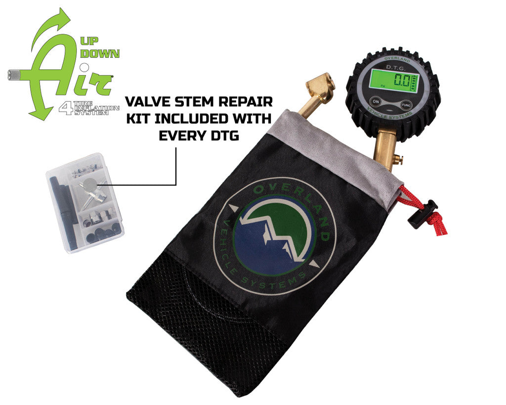 UP DOWN AIR | EGOI Digital Tire Gauge with Valve Kit & Storage Bag Universal (12010001)