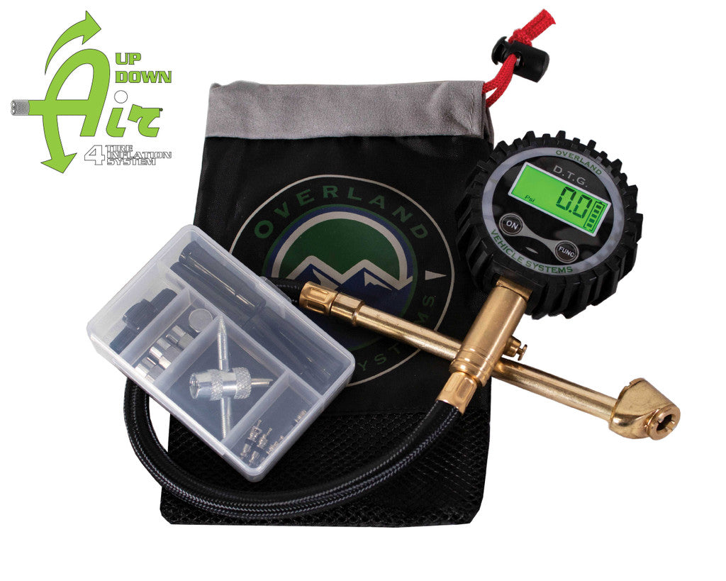 UP DOWN AIR | EGOI Digital Tire Gauge with Valve Kit & Storage Bag Universal (12010001)