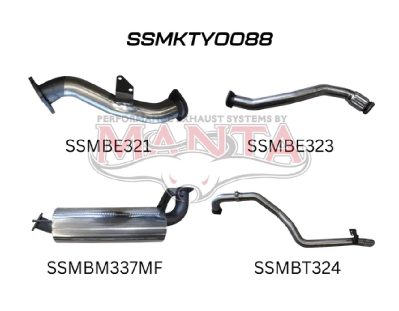 MANTA EXHAUSTS | HZJ105 4.2L Diesel CT26 Turbo 3” Turbo Back with Muffler (SSMKTY0088)