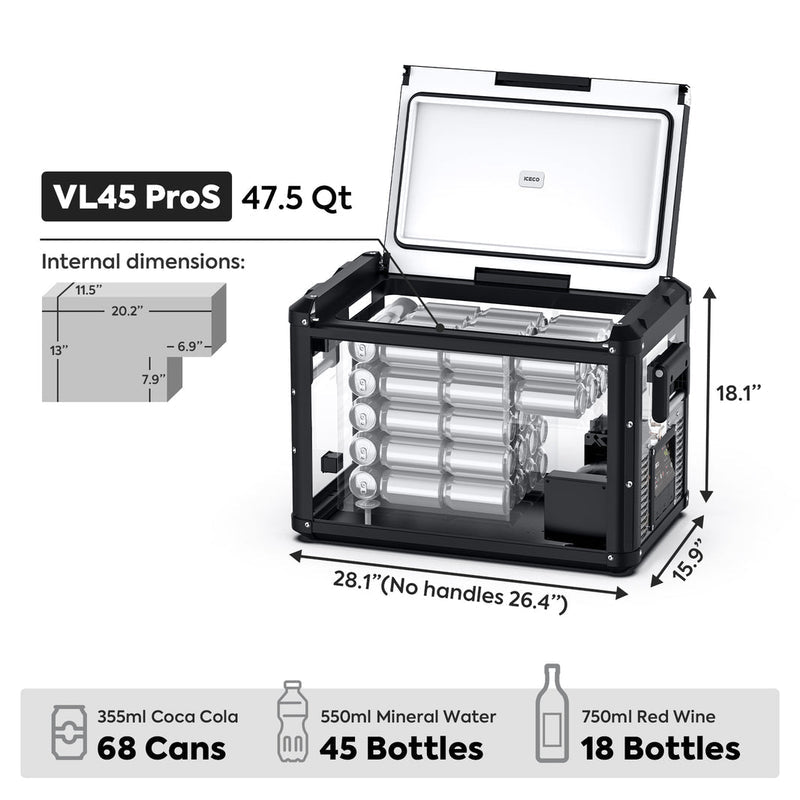 ICECO | 47.5QT VL45 Portable Fridge Single Zone Freezer