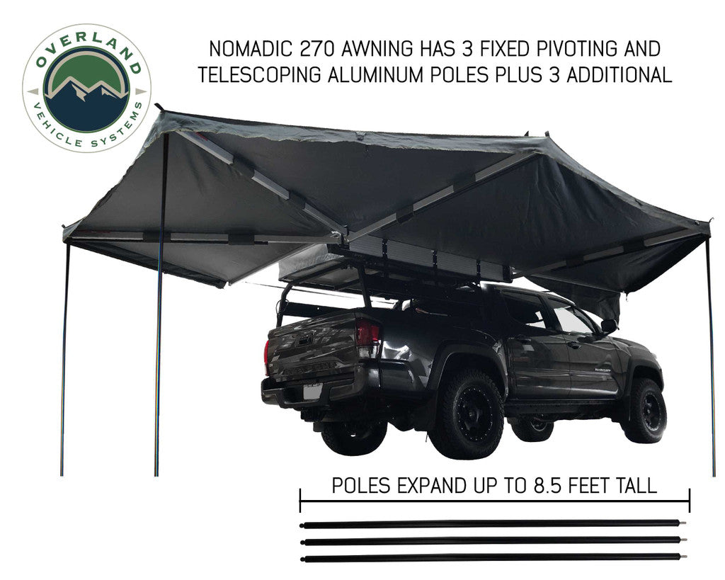 OVERLAND VEHICLE SYSTEMS | Nomadic Awning 270 Awning & Wall 1, 2, & 3, Mounting Brackets Passenger Side (19549907)