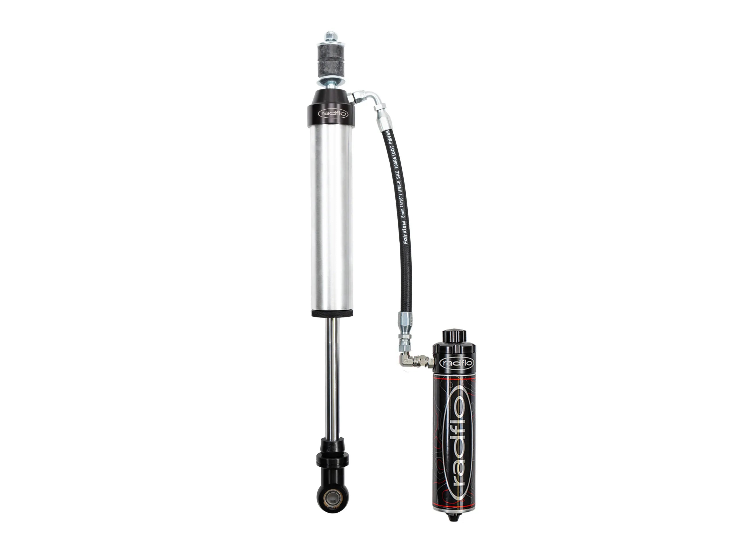 RADFLO SUSPENSION TECHNOLOGY | 4Runner 6th Gen (2025 - Present) & Land Cruiser 250 Series (2024 - Present) & Lexus GX 550 (2024 - Present) Rear Shock Remote Reservoir And High Low Compression Adjuster 2.5 / 2-3″ Lift (6ST-R22-1Z)