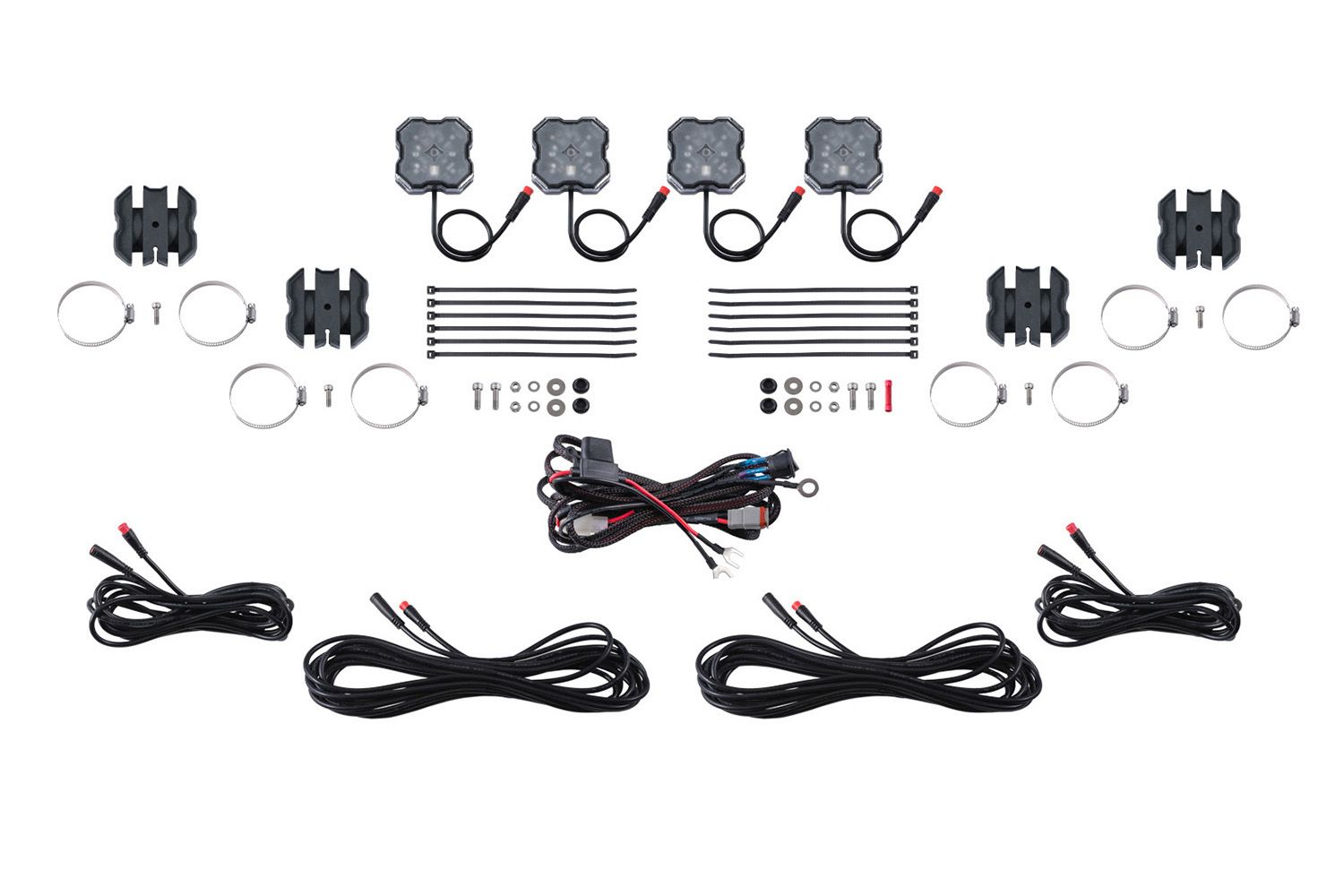 DIODE DYNAMICS | Stage Series Universal Rock Light SXS Installer Kit (4-Pack)