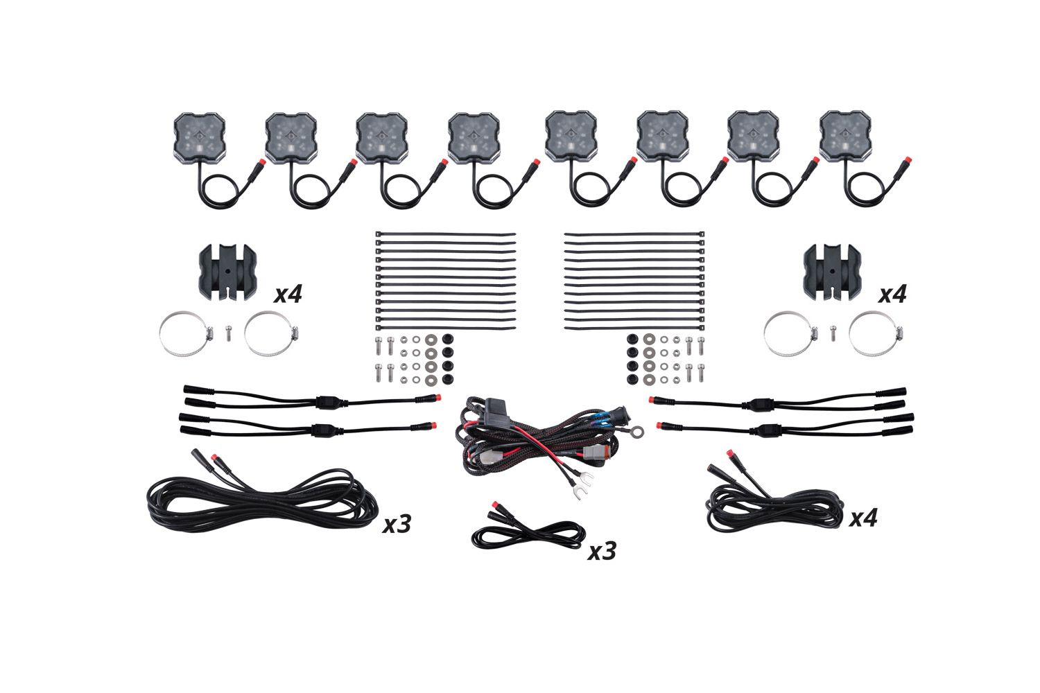 DIODE DYNAMICS | Stage Series Universal Rock Light SXS Installer Kit (8-Pack)