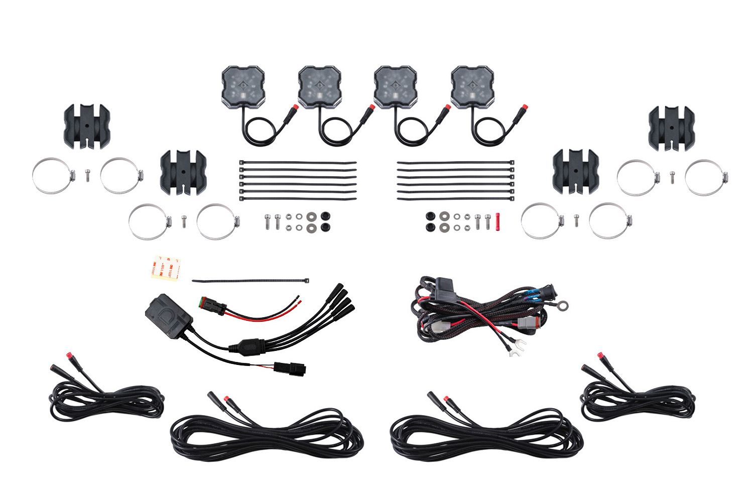 DIODE DYNAMICS | Stage Series Universal Rock Light SXS Installer Kit (4-Pack)