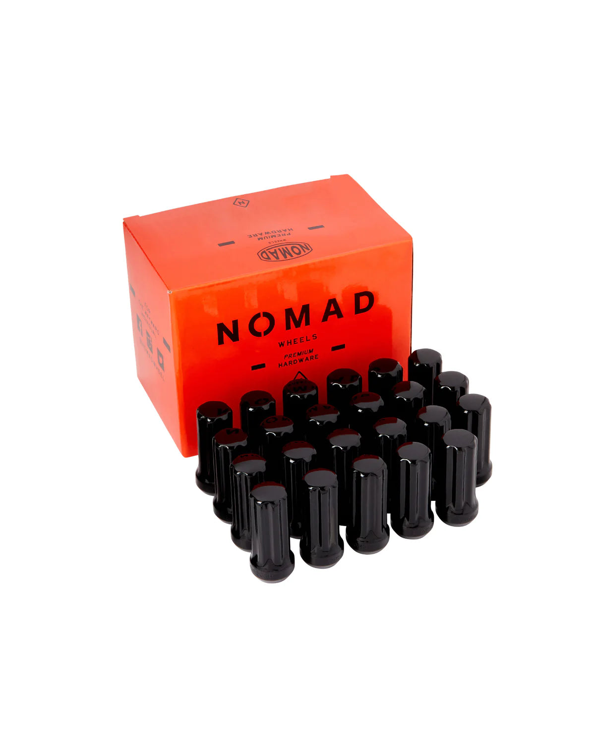 NOMAD WHEELS | 1/2 Duplex Black Spline 23 Lug Kit No Valve Stems (N-L73804N-LBKA-23NV-JEEP)