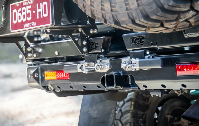 THE CRUISER COMPANY | Land Cruiser 80 Series (1991-1997) High Clearance Rear Bumper With Integrated Tow Hitch (TCC-80-RB-TOW)