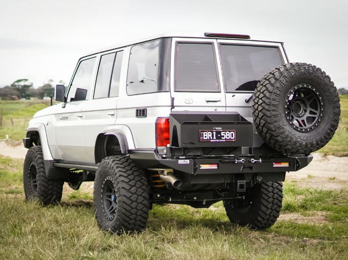 THE CRUISER COMPANY | Land Cruiser 76 Series Rear Tow Bar With Side Panel Hoops (TCC-76-RB-TOW)