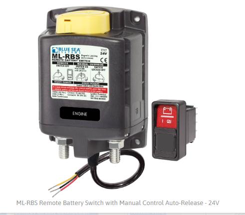 BLUE SEA SYSTEMS | ML-RBS Remote Battery Switch with Manual Control Auto-Release 24V (7717)