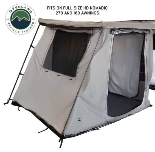 OVERLAND VEHICLE SYSTEMS | HD Nomadic 270/180 Degree Awning Annex Room Enclosure Grey Body Green Trim (18089922)
