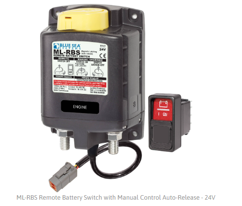 BLUE SEA SYSTEMS | ML-RBS Remote Battery Switch with Manual Control Auto Release 24V (7717100)