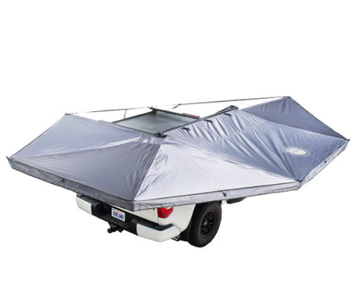 OVERLAND VEHICLE SYSTEMS | XD Nomadic 270 Awning W/Lights & Black Out Grey Hex Black Trim & Black Travel Cover