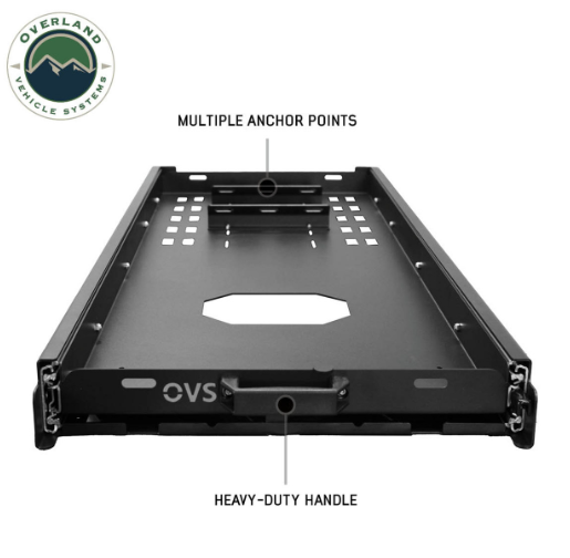 OVERLAND VEHICLE SYSTEMS | Heavy Duty Fridge Slide Black Powder Coat Universal (21010504)