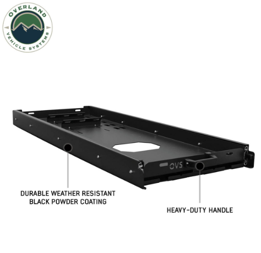 OVERLAND VEHICLE SYSTEMS | Heavy Duty Fridge Slide Black Powder Coat Universal (21010504)