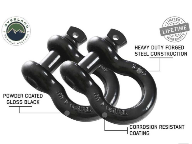 OVERLAND VEHICLE SYSTEMS | Recovery Shackle D-Ring 3/4" 4.75 Ton (19019901)