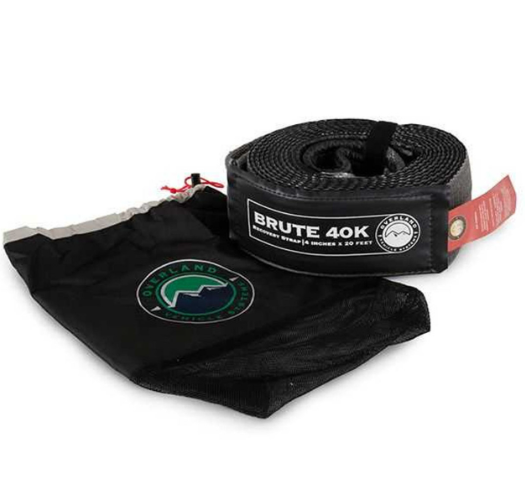 OVERLAND VEHICLE SYSTEMS | Tow Strap 4" x 20' 40,000 LB. Gray With Black Ends & Storage Bag (19089916)