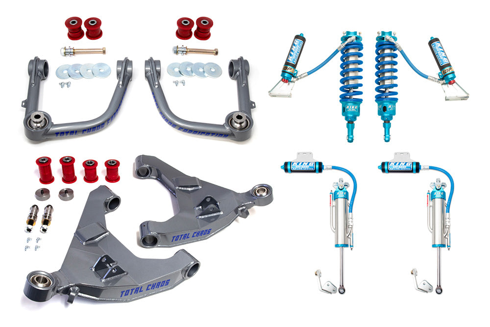 TOTAL CHAOS FABRICATION | Tacoma 3rd Gen (2016 - 2023) Mid Travel Lift Kit W/ Front & Rear 3.0 Inch Diameter Adjustable King Shocks (16-30-K3A)