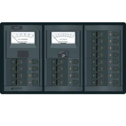 BLUE SEA SYSTEMS | 360 Panel Systems DC 16 Positions With Analog Amp And Voltmeters (189549)
