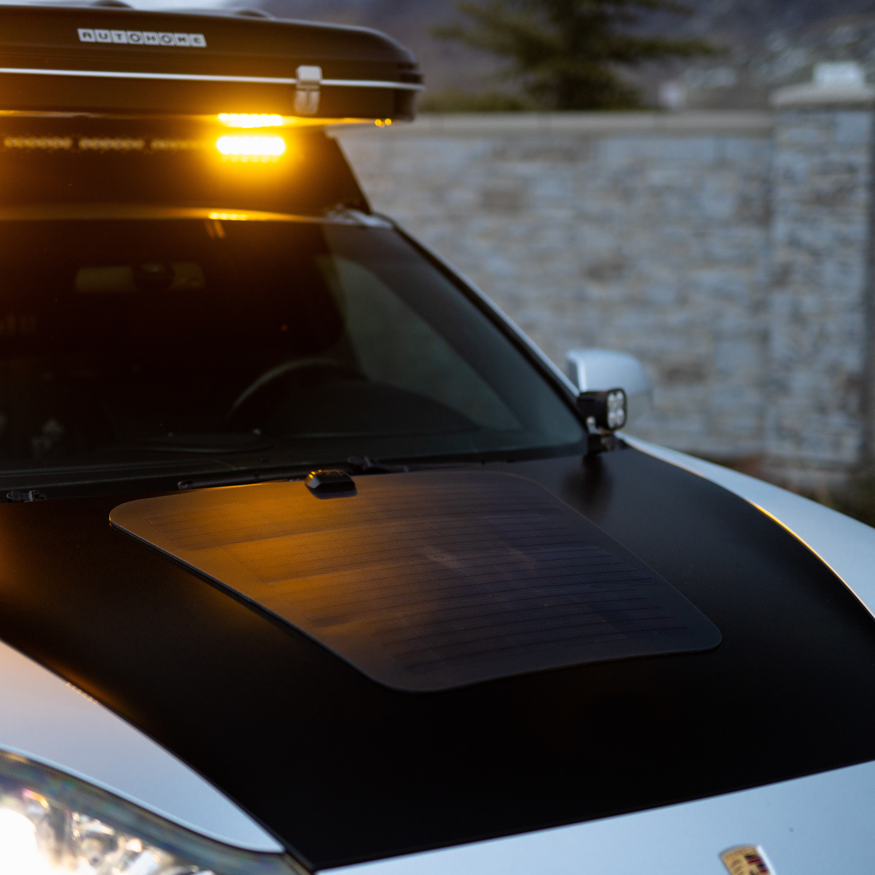 bonnet solar panel for porsche cayenne made by cascadia 4x4