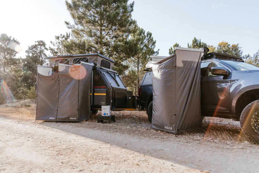 JOOLCA | ENSUITE Mounted Double Two-Room Shower Tent