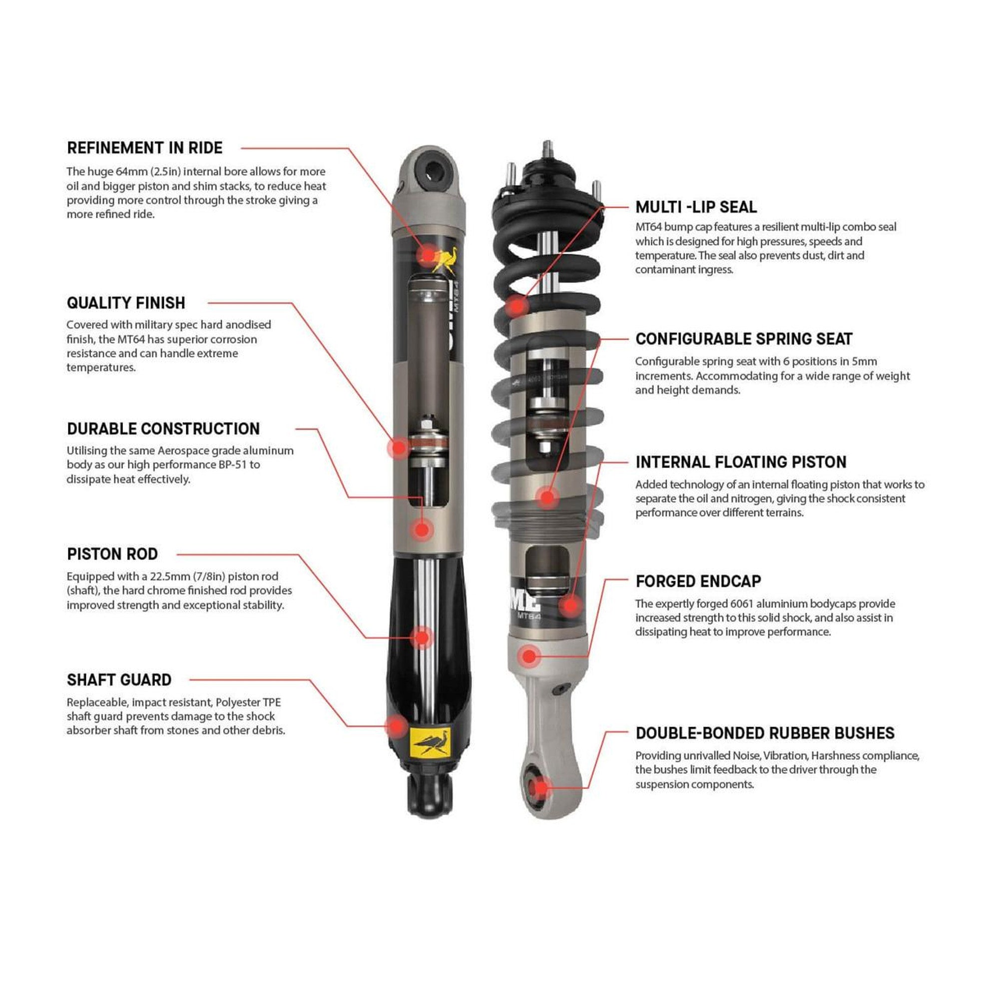 OLD MAN EMU | MT64 Full Suspension Kit | 2" Front w/ 0lb / 2" Rear w/ 600lb