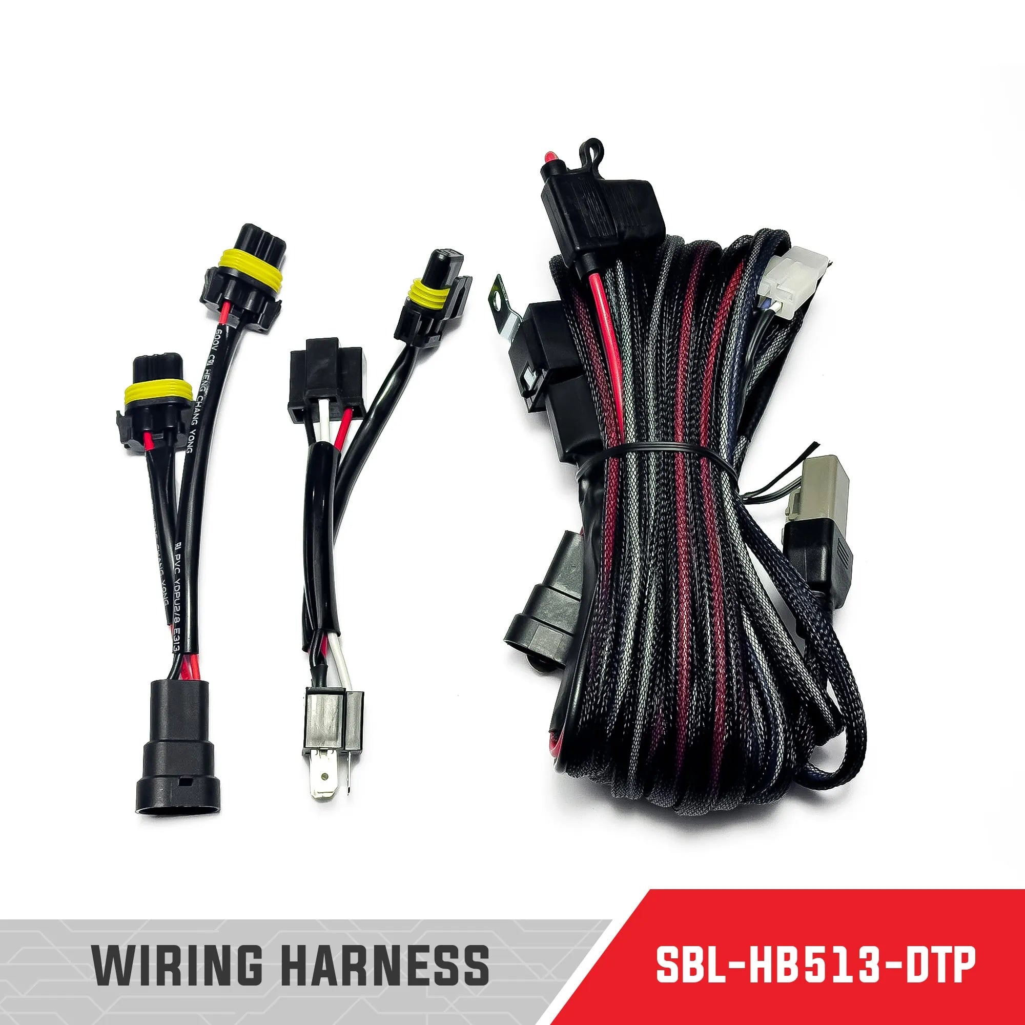SABER OFFROAD | Universal Heavy Duty Single Bar Lamp Wiring Harness suits 140W or Greater Light Bars (SBL-HB513-DTP)