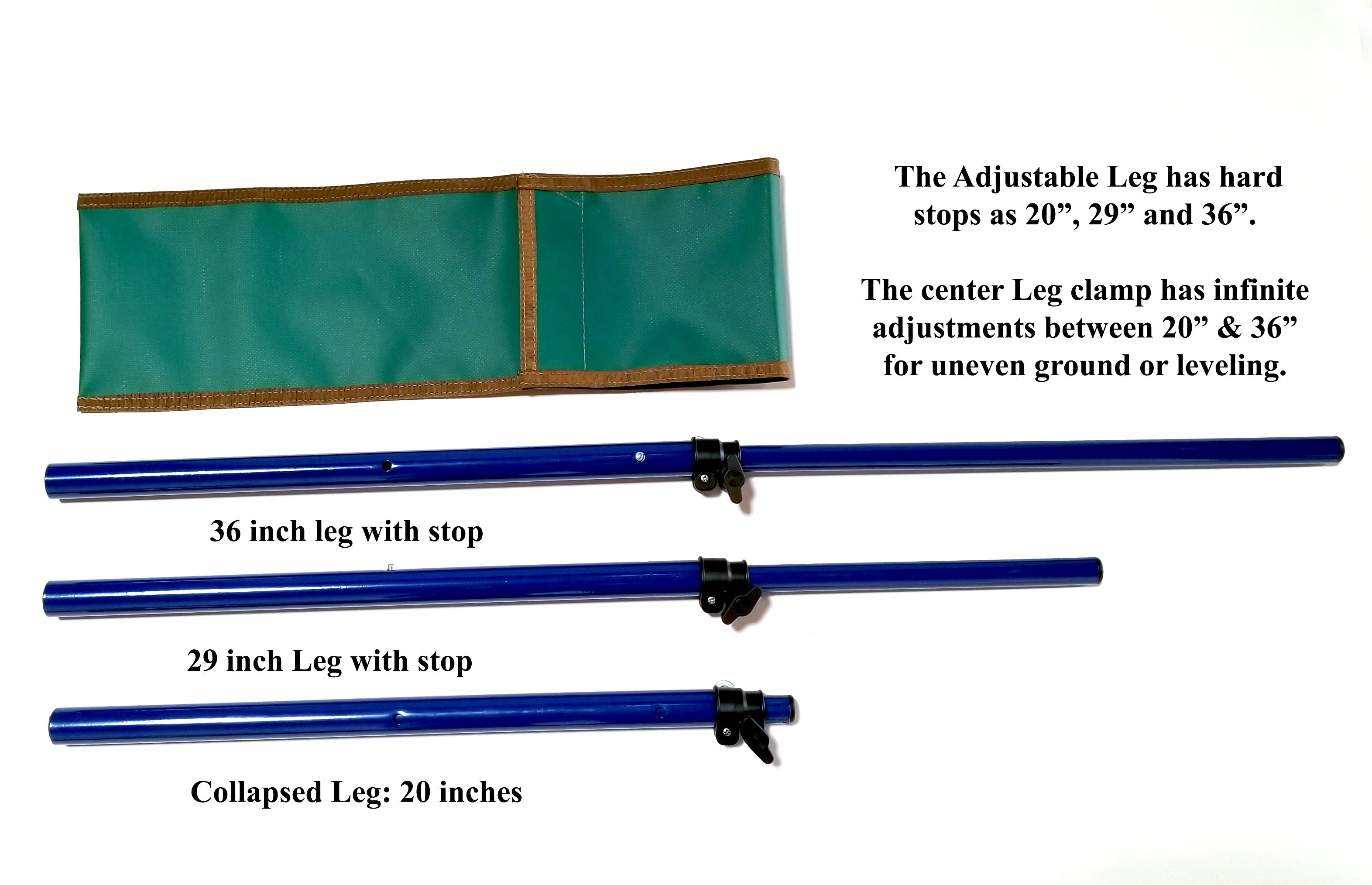 TEMBO TUSK | Adjustable Legs & Carry Bag (aftermarket, Fits Regular 18" Skottle Grill)