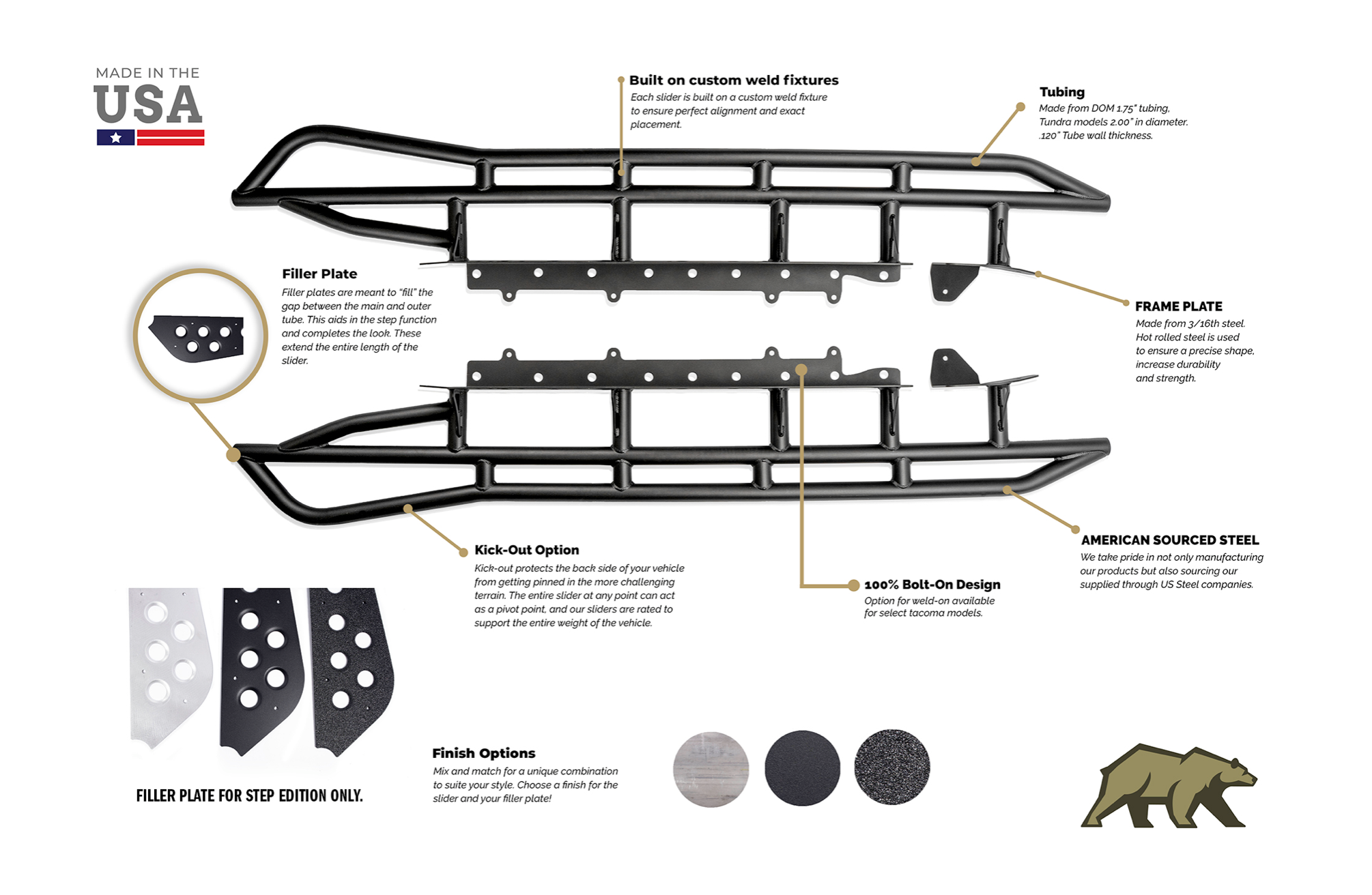 CALI RAISED | Tundra 2nd Gen 2014-2021 Trail Edition Rock Sliders