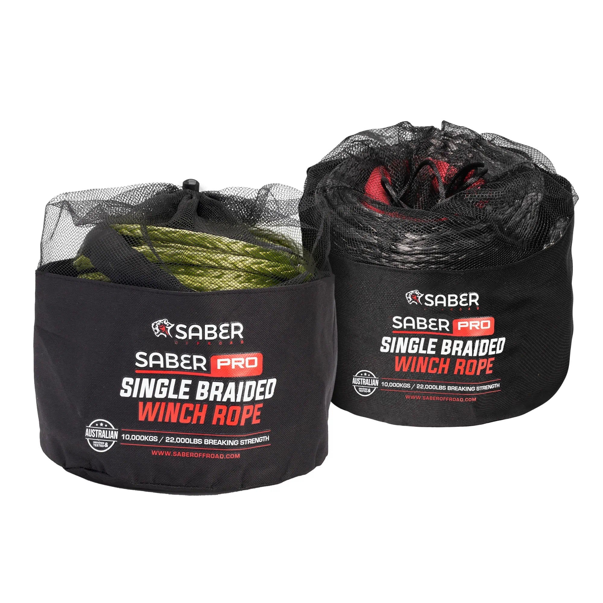 SABER OFFROAD | SaberPro Single Braided Winch Rope 9,500KG 30M (SBR-30WR-SBLK)